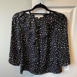 LOFT Ann Taylor Black and White 3/4 Sleeve Blouse. Size XSP.